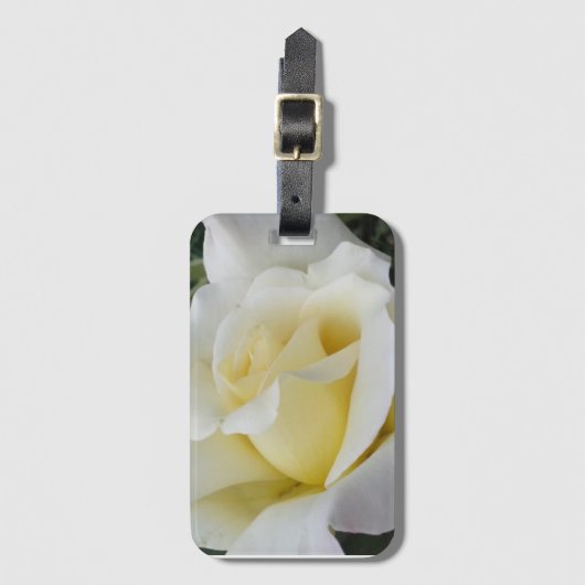 Creme White Rose Gepäckanhänger (Vorderseite Vertikal)