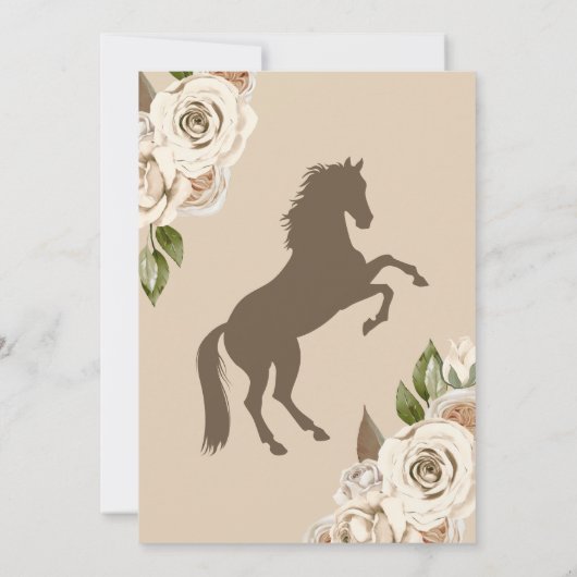 Creme White Roses Western Charro Quinceanera Einladung (Rückseite)