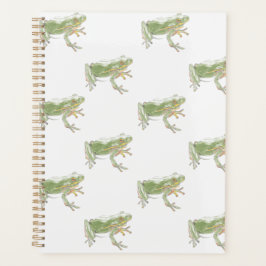 Creme White Sage Green Watercolor Froschmuster Planer