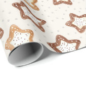 Creme White Stars Weihnachten Geschenkpapier (Rolleneckpunkt)