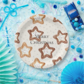 Creme White Stars Weihnachten Pappteller (Party)