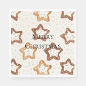 Creme White Stars Weihnachten Serviette (Vorderseite)