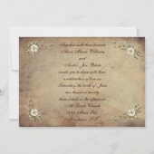 Creme white Wedding Rose Postcard Einladung (Rückseite)