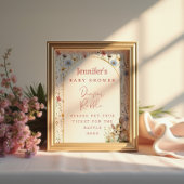 Creme-Wildblume Bunny Rustic Diaper Raffel Poster