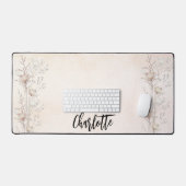 Creme-Wildblumen Rose Goldrot Rosa Name Schreibtischunterlage (Tastatur & Maus)