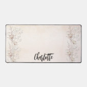 Creme-Wildblumen Rose Goldrot Rosa Name Schreibtischunterlage (Vorderseite)