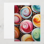 Creme Wirbel Feiertagskarte (Vorne/Hinten)