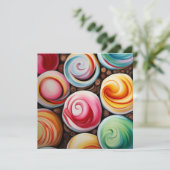 Creme Wirbel Feiertagskarte (Stehend Vorderseite)