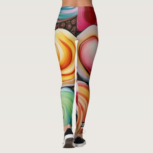 Creme Wirbel Leggings (Rückseite)