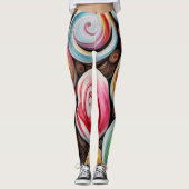Creme Wirbel Leggings (Vorderseite)