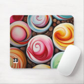 Creme Wirbel Mousepad (Mit Mouse)