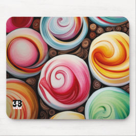 Creme Wirbel Mousepad