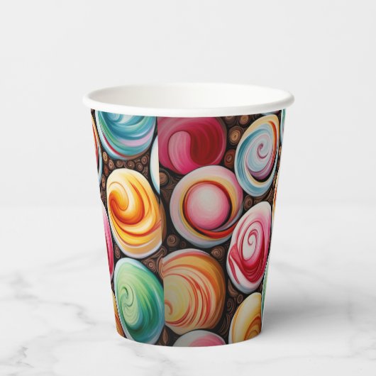 Creme Wirbel Pappbecher (Rückseite)