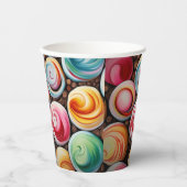 Creme Wirbel Pappbecher (Vorderseite)