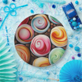 Creme Wirbel Pappteller (Party)