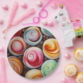 Creme Wirbel Pappteller (Party)