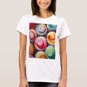 Creme Wirbel T-Shirt (Vorderseite)