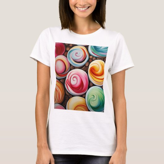 Creme Wirbel T-Shirt (Vorderseite)