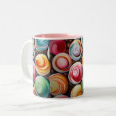 Creme Wirbel Zweifarbige Tasse (Vorderseite Links)