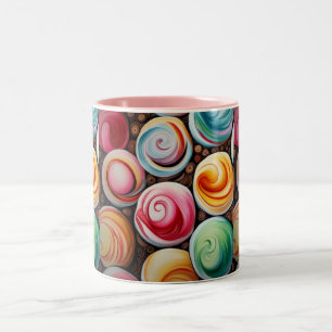 Creme Wirbel Zweifarbige Tasse