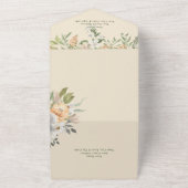 Creme & Yellow Boho Floral Yellow QR Code All In One Einladung (Außenbereich)