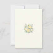 Creme Yellow Peony Rose Floral Wedding RSVP Card Karte (Rückseite)