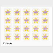 Creme & Yellow Star Motivierend Circle Sticker (Blatt)