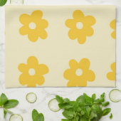 Creme Yellow Tropical Floral Botanic Spring Geschirrtuch (Gefaltet)