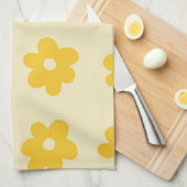Creme Yellow Tropical Floral Botanic Spring Geschirrtuch (Viertel Falte)