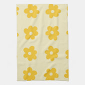 Creme Yellow Tropical Floral Botanic Spring Geschirrtuch (Vertikal)