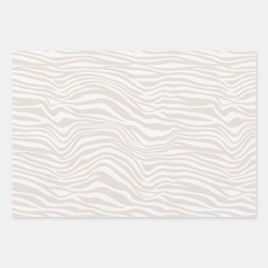 Creme Zebra Print Geschenkpapier Set (Vorderseite 3)