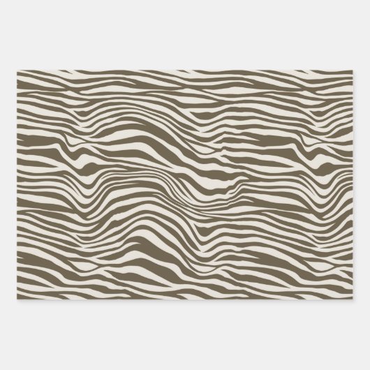 Creme Zebra Print Geschenkpapier Set (Vorderseite 2)