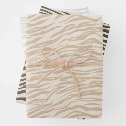 Creme Zebra Print Geschenkpapier Set (Beispiel)