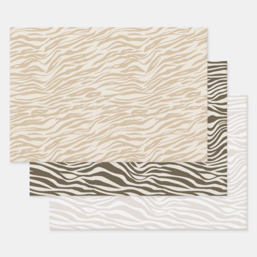 Creme Zebra Print Geschenkpapier Set (Set)