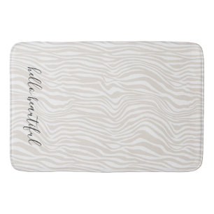 Creme Zebra Print personalisiert Badematte