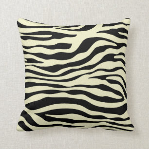 Creme Zebra Streifen Animal Print Kissen
