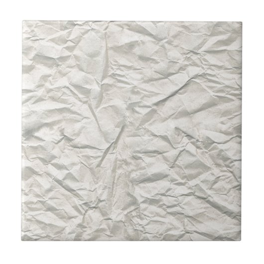 Creme zerknitterte Papiertextur Fliese (Vorderseite)