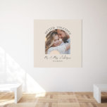Cremebogen Foto Hochzeitsgeschenk Wohngestaltung<br><div class="desc">Gemeinsam ein paar rosa gürtelige Foto Hochzeitsankündigung und Geschenkposter Druck. Moderne,  mädchenhafte,  natürliche Creme-Farbgebung.</div>