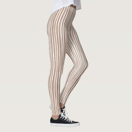 Cremebraun gestreift leggings (Rechts)