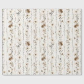 Cremebraune Blumen-Brautjungfernparty Geschenkpapier (Flach)