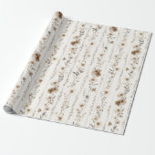 Cremebraune Blumen-Brautjungfernparty Geschenkpapier (Ungerollt)
