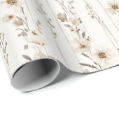 Cremebraune Blumen-Brautjungfernparty Geschenkpapier (Rolleneckpunkt)