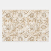 Cremebraune Blumen Geburtstag Geschenkpapier Set (Vorderseite 3)