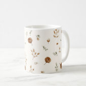 Cremebraune Blumen Kaffeetasse (VorderseiteRechts)