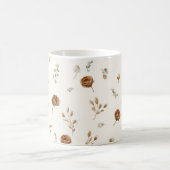 Cremebraune Blumen Kaffeetasse (Mittel)