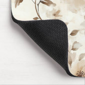 Cremebraune Blumen Mousepad (Ecke)