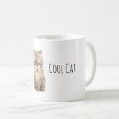 Cremebraune coole Katzen-Mint-Bogen-Brille Kaffeetasse (VorderseiteRechts)
