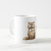 Cremebraune coole Katzen-Mint-Bogen-Brille Kaffeetasse (Vorderseite Links)