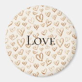 Cremebraune Herzen Valentinstag Liebe Magnet (Vorne)