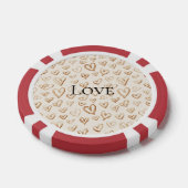 Cremebraune Herzen Valentinstag Liebe Pokerchips (Einzeln)